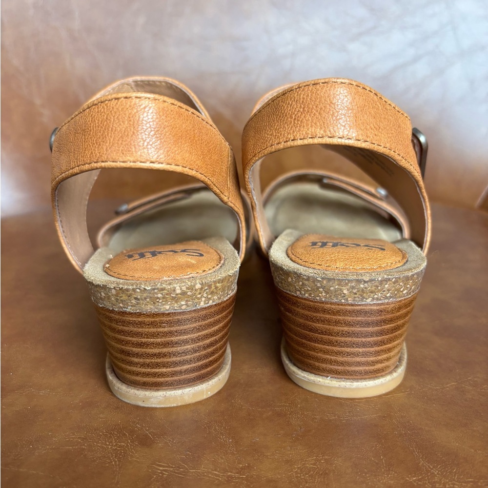 Sofft Verdi II Luggage Tan Cognac Leather Sandals Comfort Strap Spring Summer 9 - Picture 6 of 9